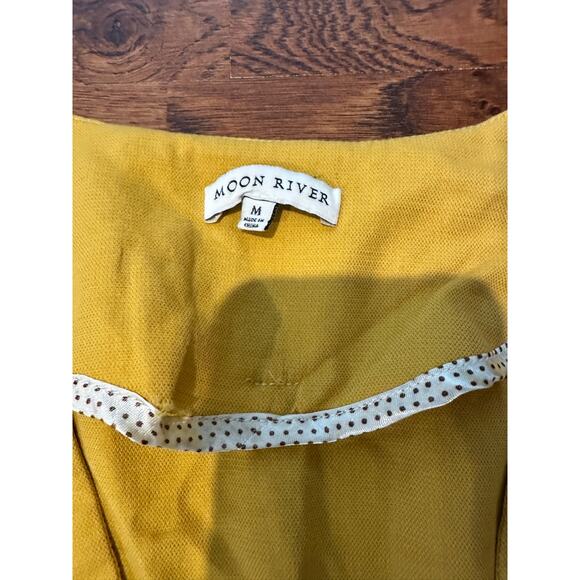 Moon River Women's Puff Sleeve A-Line Midi Dress Mustard Size Medium - Picture 6 of 9